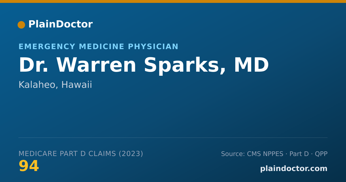Shareable card for Warren Sparks, MD - Emergency Medicine Physician, Kalaheo, HI