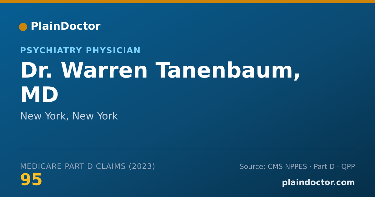 Shareable card for Warren Tanenbaum, MD - Psychiatry Physician, New York, NY