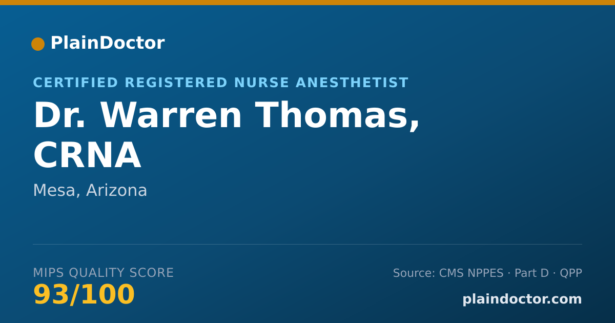 Shareable card for Warren Thomas, CRNA - Certified Registered Nurse Anesthetist, Mesa, AZ