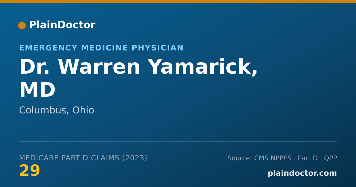 Shareable card for Warren Yamarick, MD - Emergency Medicine Physician, Columbus, OH