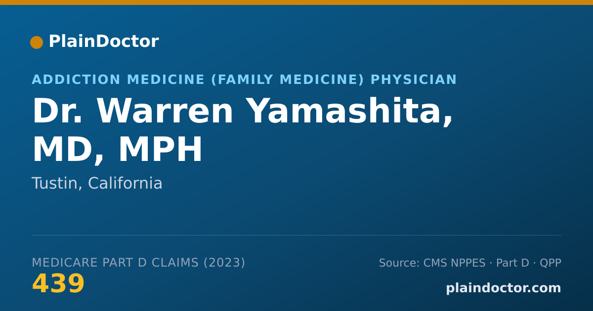 Shareable card for Warren Yamashita, MD, MPH - Addiction Medicine (Family Medicine) Physician, Tustin, CA