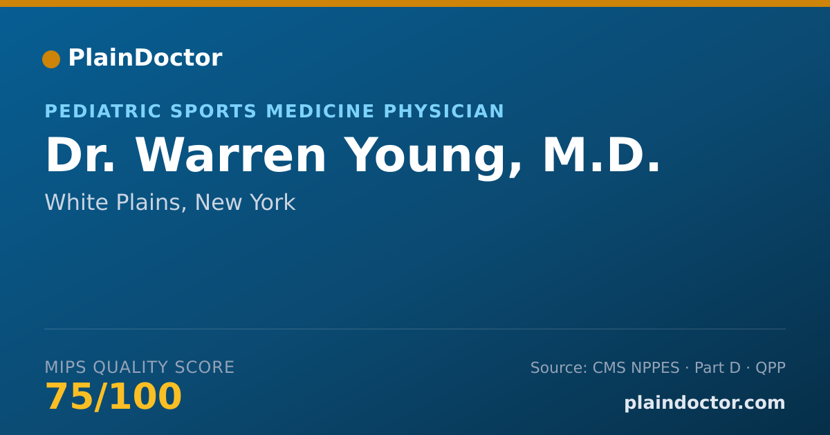 Shareable card for Warren Young, M.D. - Pediatric Sports Medicine Physician, White Plains, NY