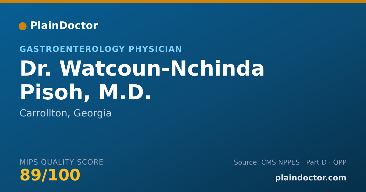 Shareable card for Watcoun-Nchinda Pisoh, M.D. - Gastroenterology Physician, Carrollton, GA