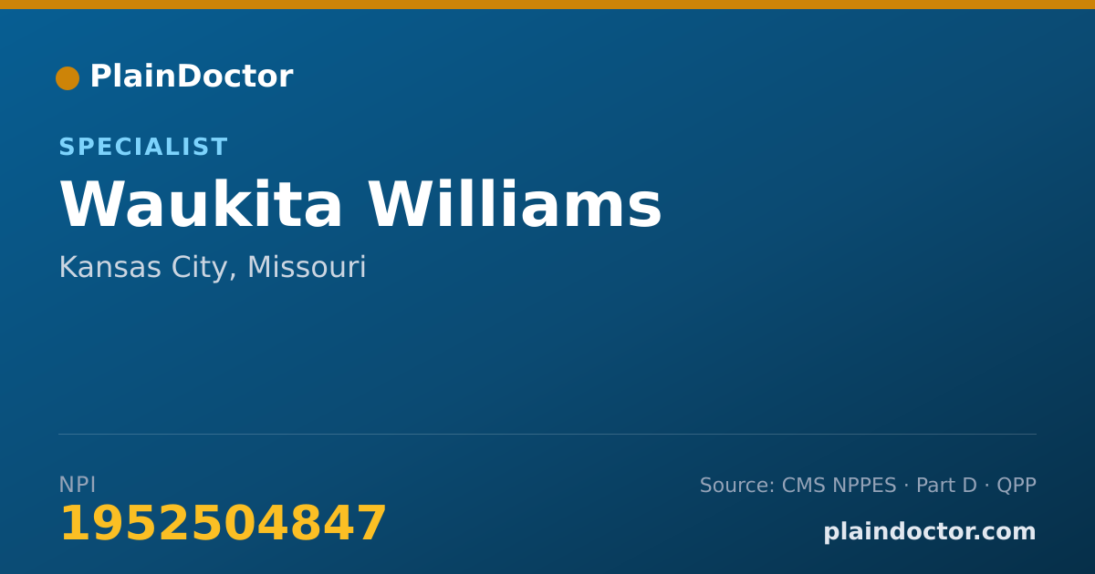 Shareable card for Waukita Williams - Specialist, Kansas City, MO