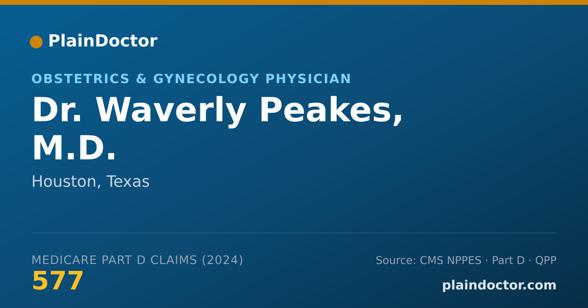 Shareable card for Waverly Peakes, M.D. - Specialist, Houston, TX