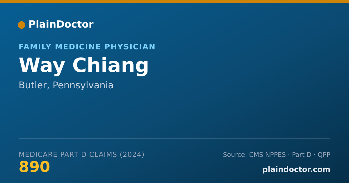 Shareable card for Way Chiang - Family Medicine Physician, Butler, PA