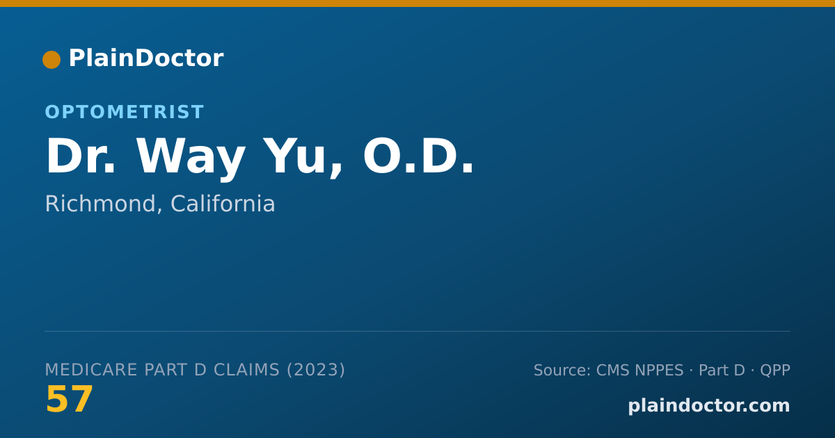 Shareable card for Way Yu, O.D. - Optometrist, Richmond, CA