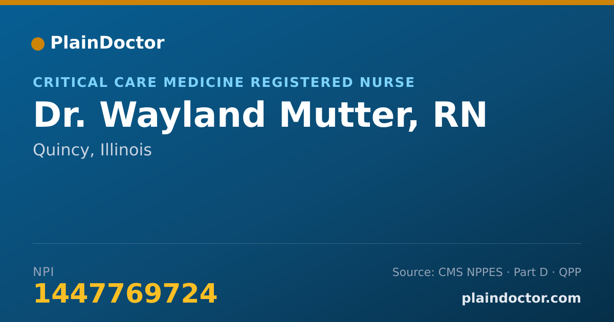 Shareable card for Wayland Mutter, RN - Critical Care Medicine Registered Nurse, Quincy, IL