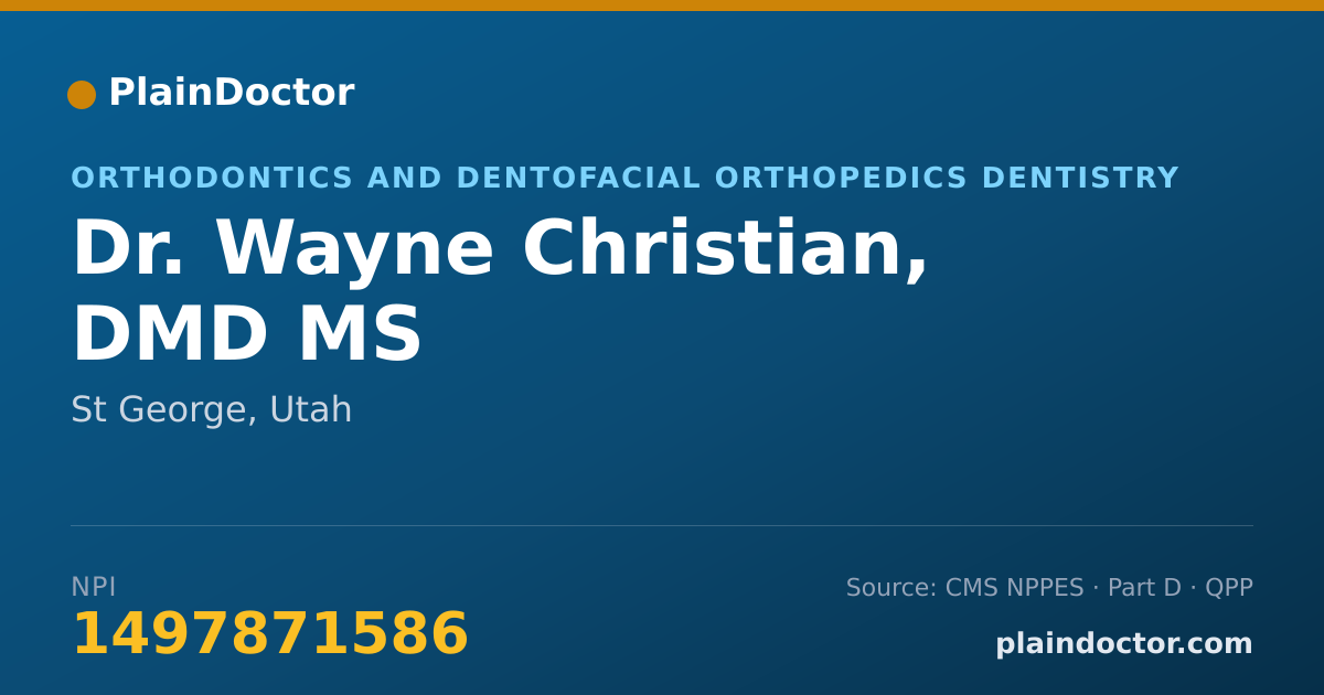 Shareable card for Wayne Christian, DMD MS - Orthodontics and Dentofacial Orthopedics Dentistry, St George, UT