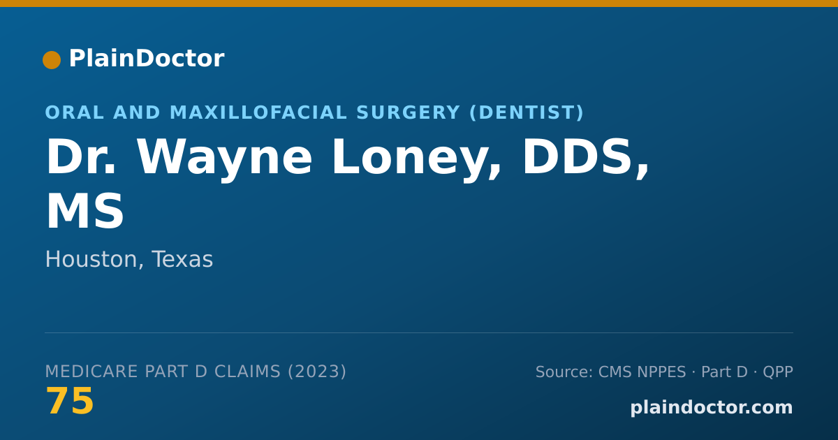Shareable card for Wayne Loney, DDS, MS - Oral and Maxillofacial Surgery (Dentist), Houston, TX