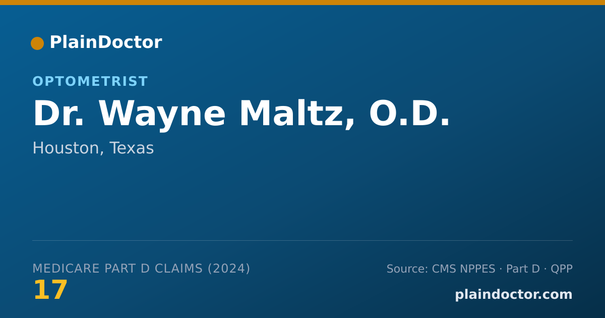 Shareable card for Wayne Maltz, O.D. - Optometrist, Houston, TX