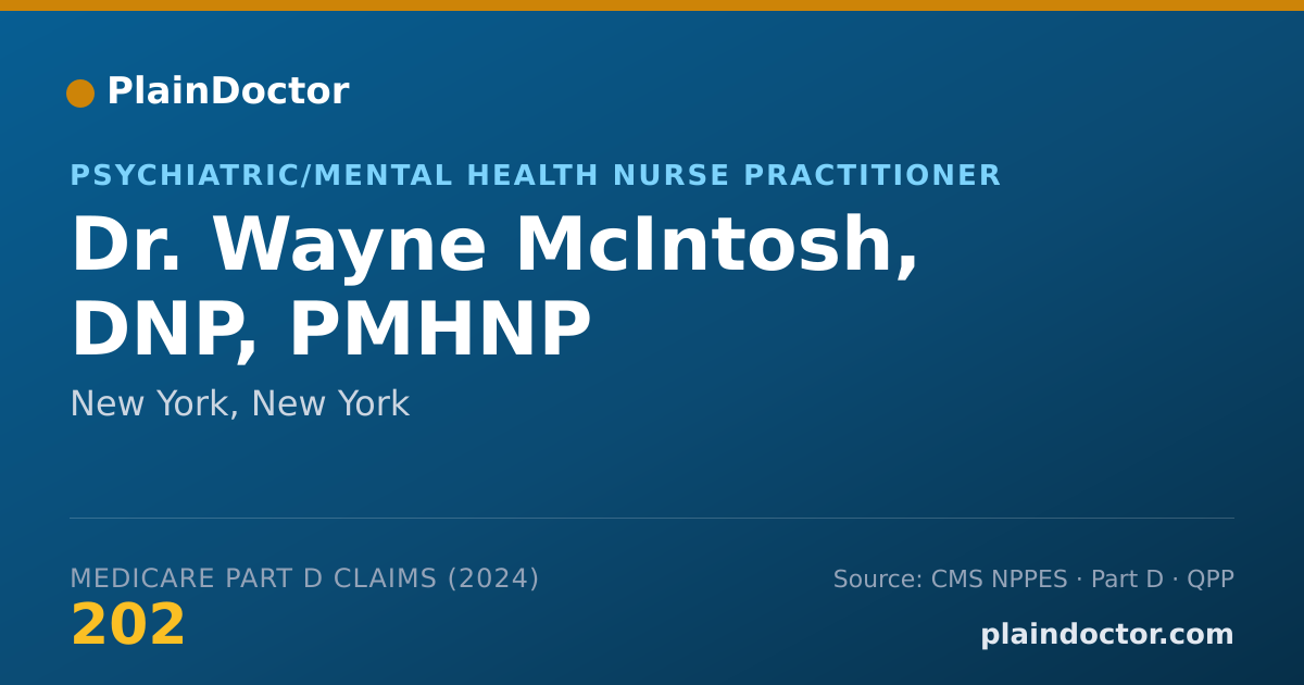 Shareable card for Wayne McIntosh, DNP, PMHNP - Psychiatric/Mental Health Nurse Practitioner, New York, NY