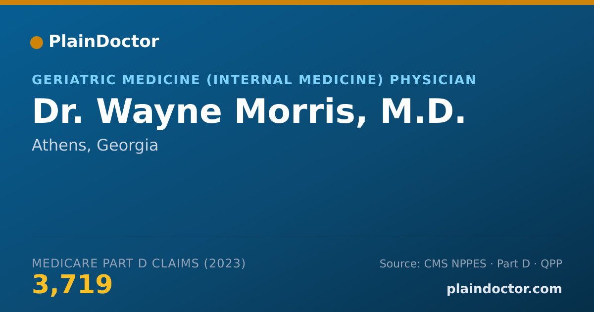 Shareable card for Wayne Morris, M.D. - Geriatric Medicine (Internal Medicine) Physician, Athens, GA