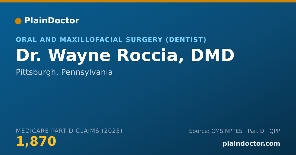 Shareable card for Wayne Roccia, DMD - Oral and Maxillofacial Surgery (Dentist), Pittsburgh, PA