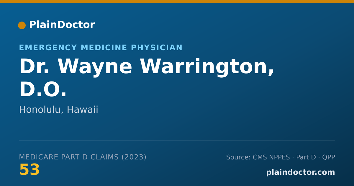 Shareable card for Wayne Warrington, D.O. - Emergency Medicine Physician, Honolulu, HI