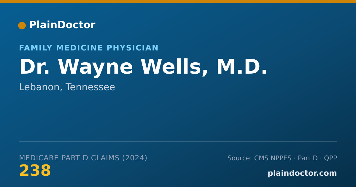 Shareable card for Wayne Wells, M.D. - Family Medicine Physician, Lebanon, TN
