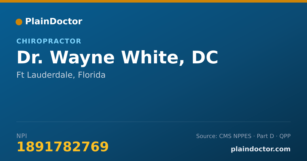 Shareable card for Wayne White, DC - Chiropractor, Ft Lauderdale, FL