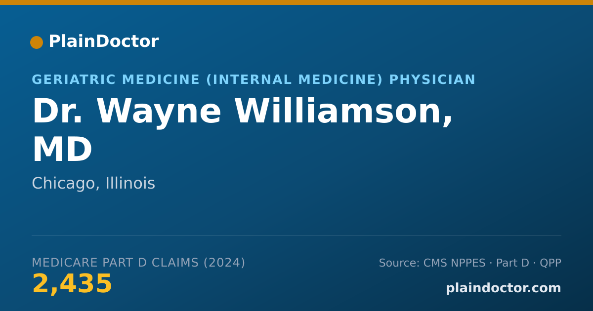 Shareable card for Wayne Williamson, MD - Geriatric Medicine (Internal Medicine) Physician, Chicago, IL