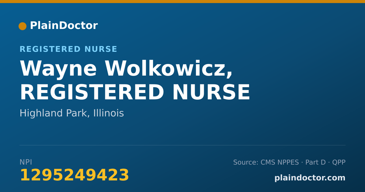 Shareable card for Wayne Wolkowicz, REGISTERED NURSE - Registered Nurse, Highland Park, IL