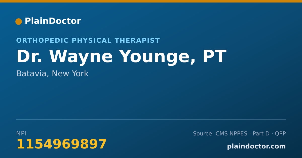 Shareable card for Wayne Younge, PT - Orthopedic Physical Therapist, Batavia, NY
