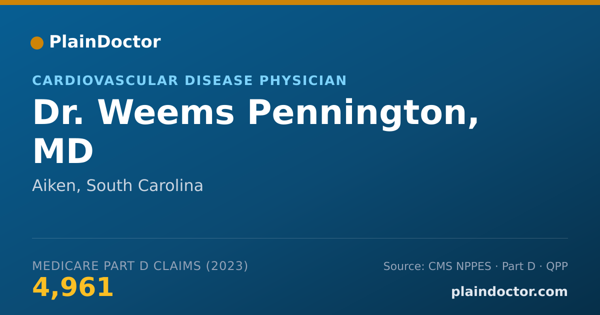 Shareable card for Weems Pennington, MD - Cardiovascular Disease Physician, Aiken, SC