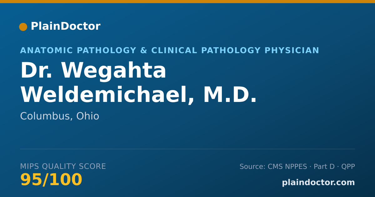 Shareable card for Wegahta Weldemichael, M.D. - Anatomic Pathology & Clinical Pathology Physician, Columbus, OH