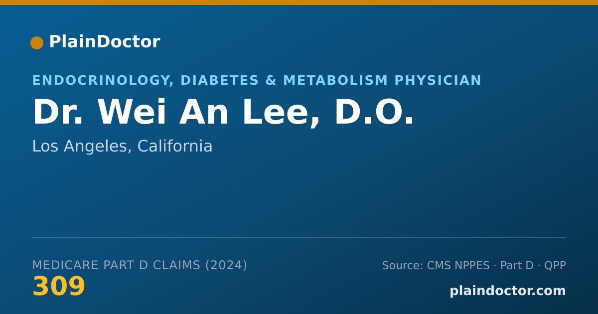 Shareable card for Wei An Lee, D.O. - Endocrinology, Diabetes & Metabolism Physician, Los Angeles, CA
