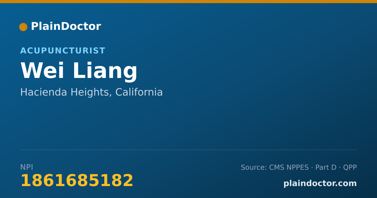 Shareable card for Wei Liang - Acupuncturist, Hacienda Heights, CA