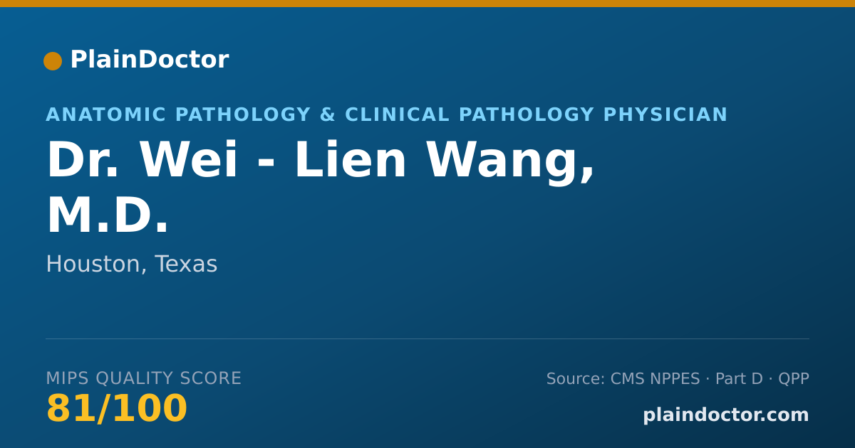 Shareable card for Wei - Lien Wang, M.D. - Anatomic Pathology & Clinical Pathology Physician, Houston, TX