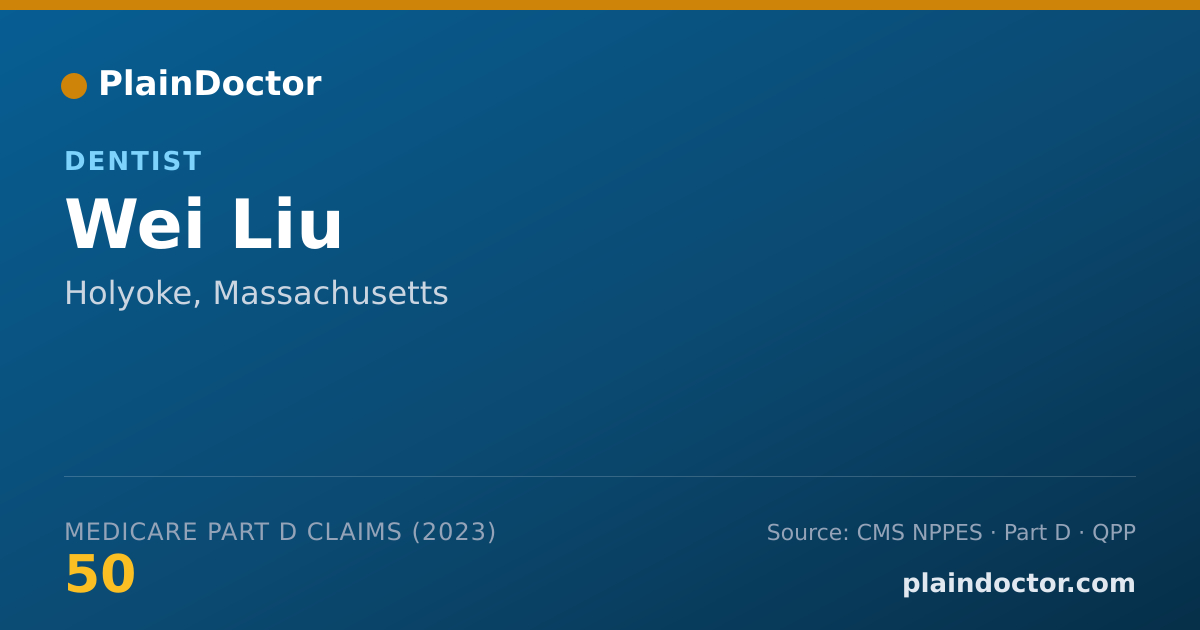 Shareable card for Wei Liu - Dentist, Holyoke, MA