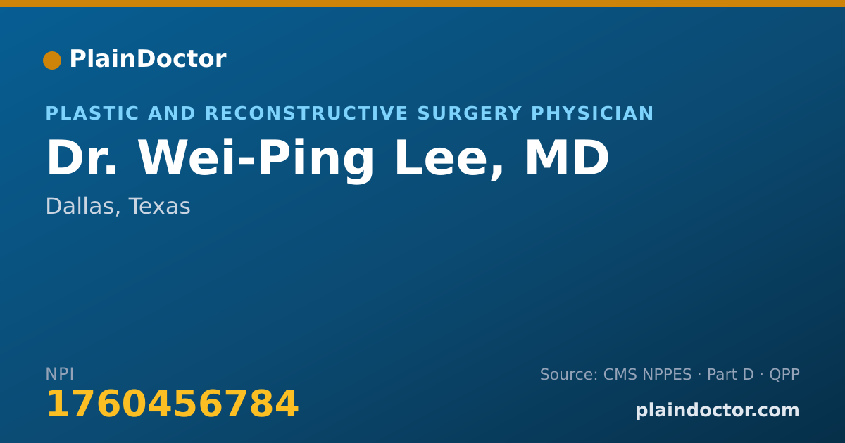 Shareable card for Wei-Ping Lee, MD - Specialist, Dallas, TX