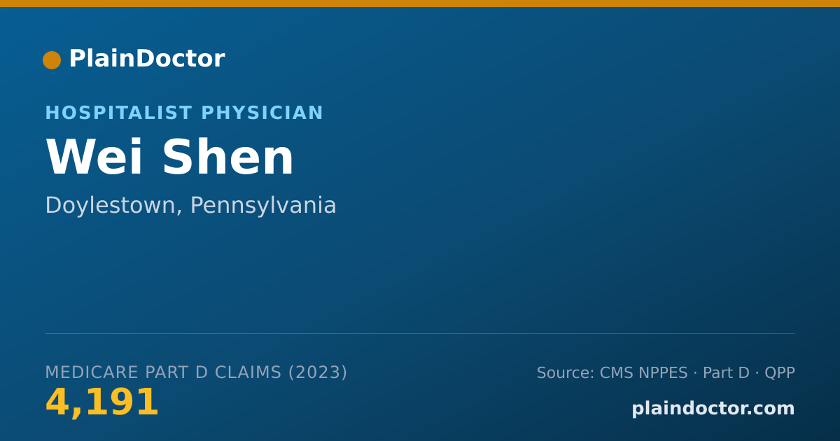 Shareable card for Wei Shen - Hospitalist Physician, Doylestown, PA