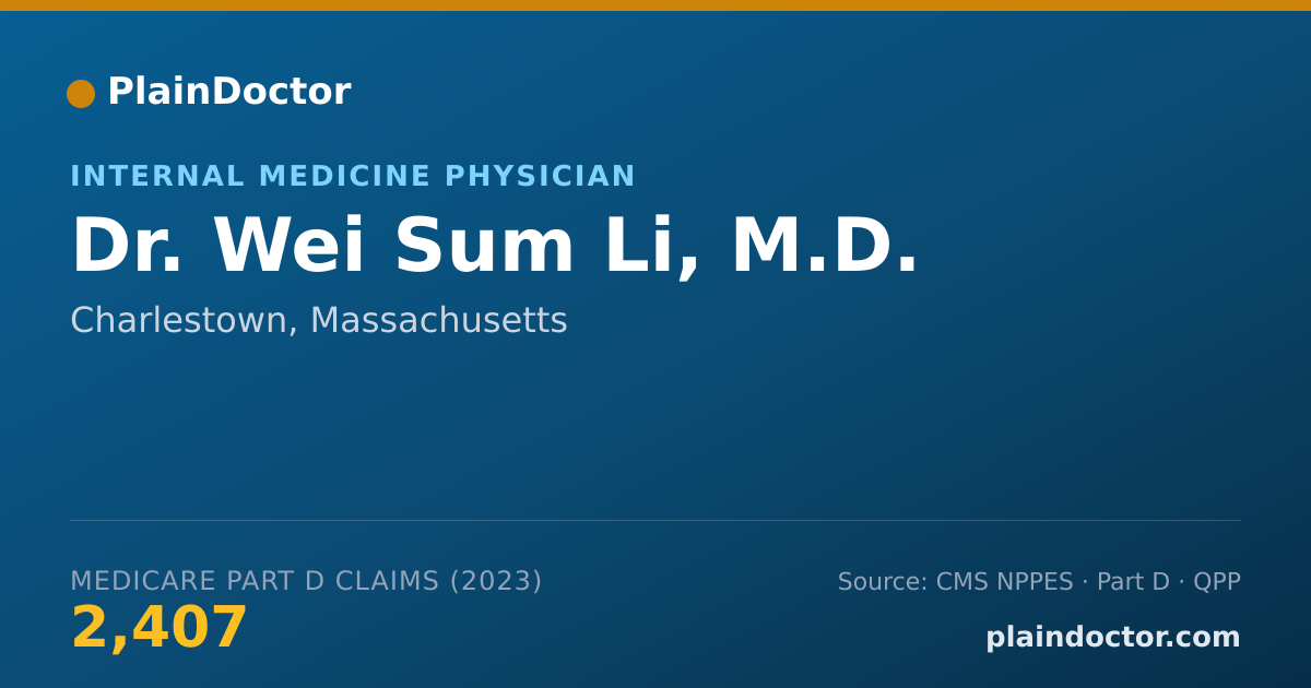 Shareable card for Wei Sum Li, M.D. - Internal Medicine Physician, Charlestown, MA