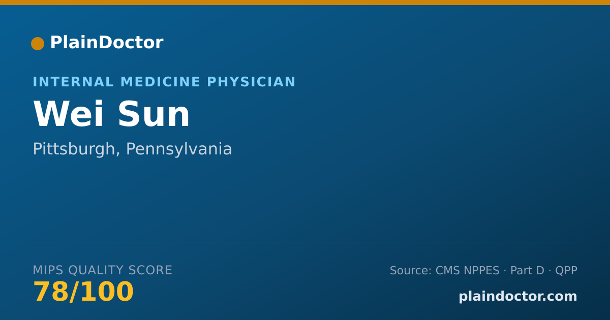 Shareable card for Wei Sun - Internal Medicine Physician, Pittsburgh, PA