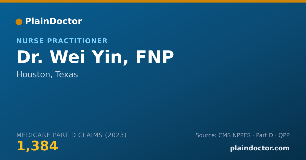 Shareable card for Wei Yin, FNP - Nurse Practitioner, Houston, TX