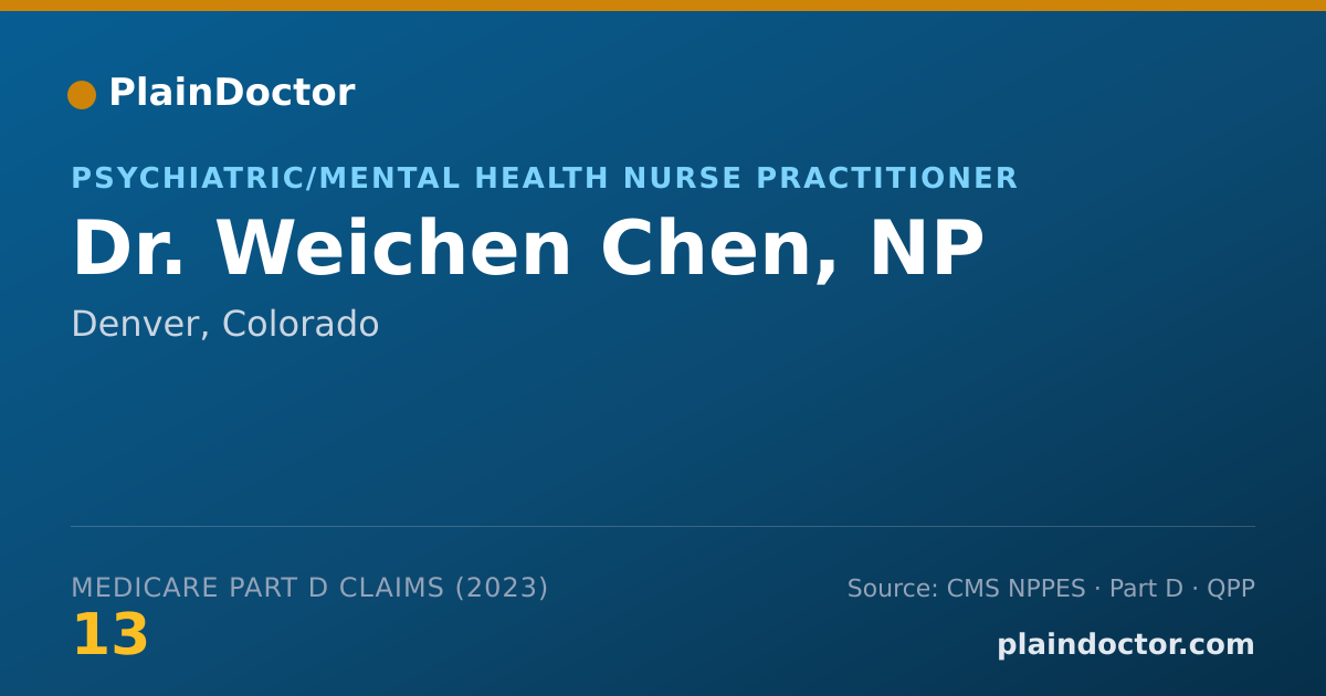 Shareable card for Weichen Chen, NP - Psychiatric/Mental Health Nurse Practitioner, Denver, CO