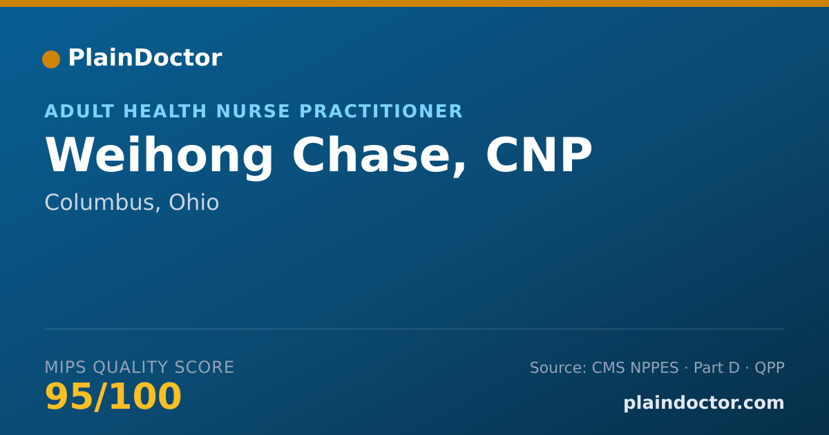 Shareable card for Weihong Chase, CNP - Adult Health Nurse Practitioner, Columbus, OH