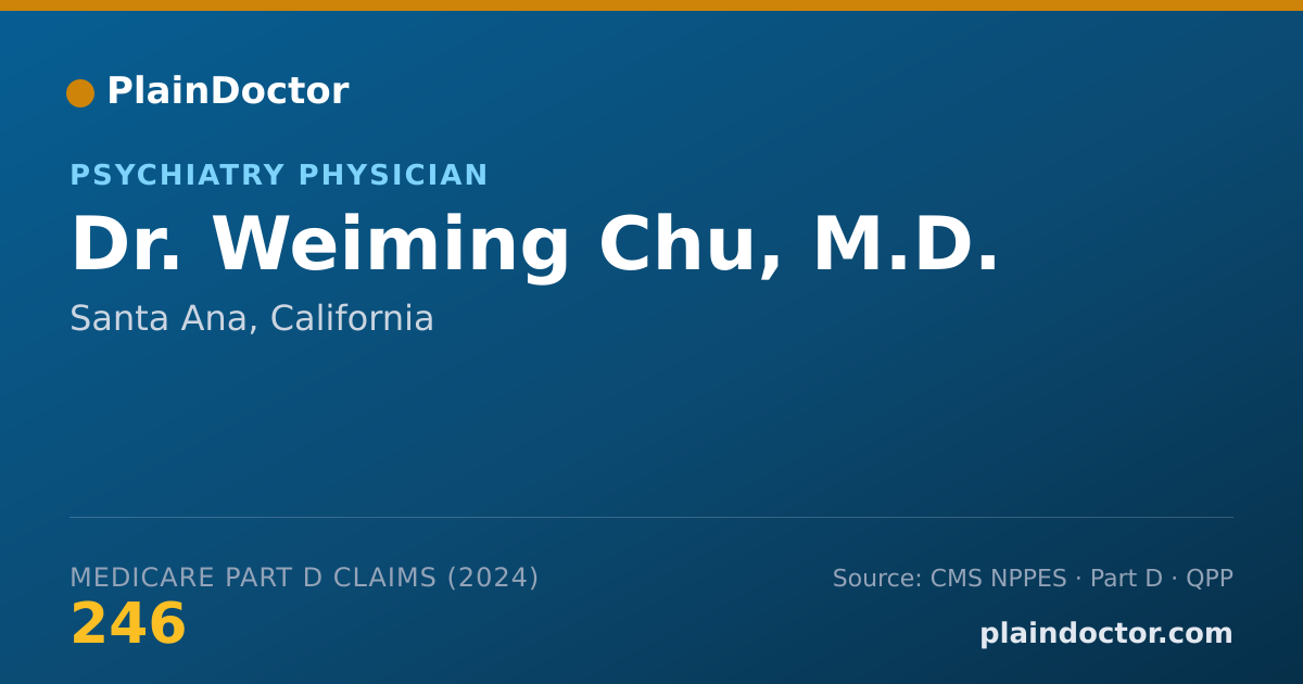 Shareable card for Weiming Chu, M.D. - Child & Adolescent Psychiatry Physician, Santa Ana, CA