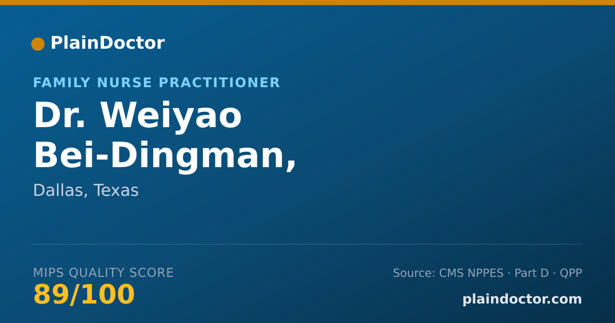 Shareable card for Weiyao Bei-Dingman, R.N.,M.S.,FNP-C - Family Nurse Practitioner, Dallas, TX