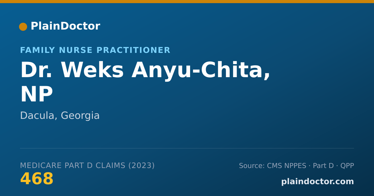 Shareable card for Weks Anyu-Chita, NP - Family Nurse Practitioner, Dacula, GA