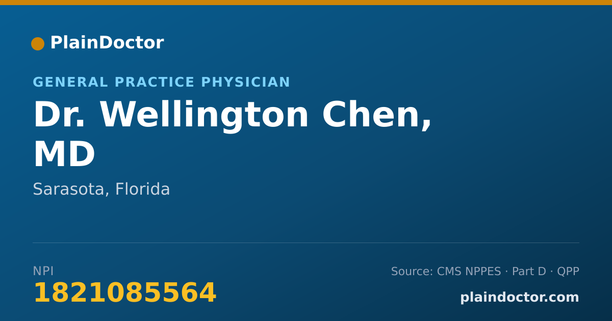 Shareable card for Wellington Chen, MD - General Practice Physician, Sarasota, FL