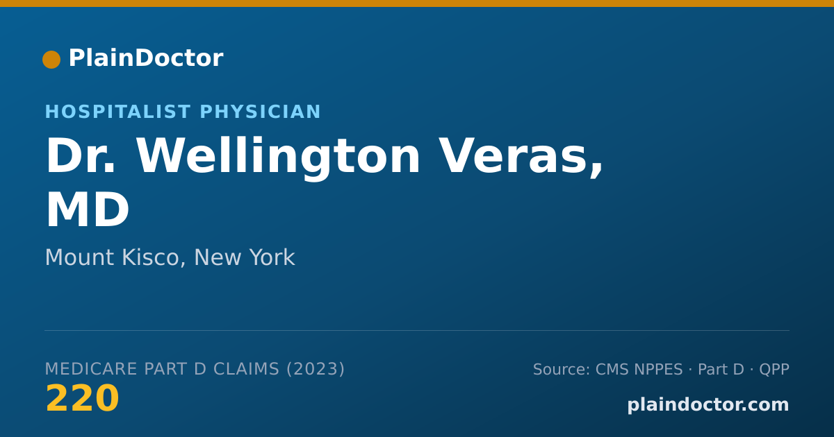 Shareable card for Wellington Veras, MD - Hospitalist Physician, Mount Kisco, NY