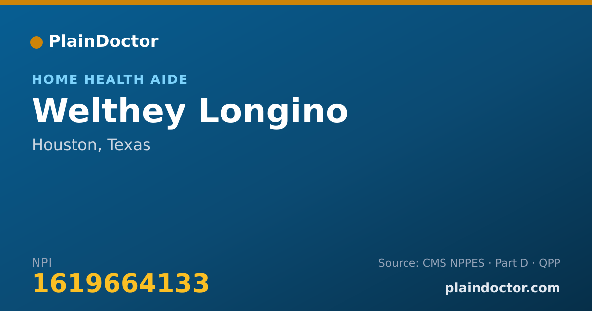 Shareable card for Welthey Longino - Home Health Aide, Houston, TX
