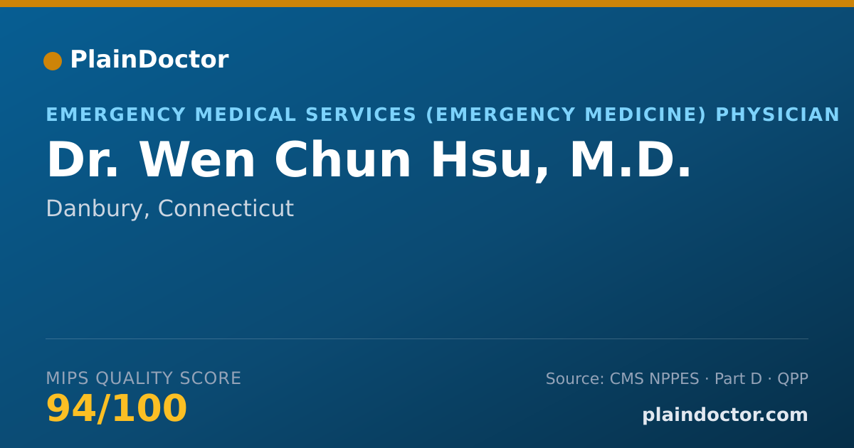 Shareable card for Wen Chun Hsu, M.D. - Emergency Medical Services (Emergency Medicine) Physician, Danbury, CT