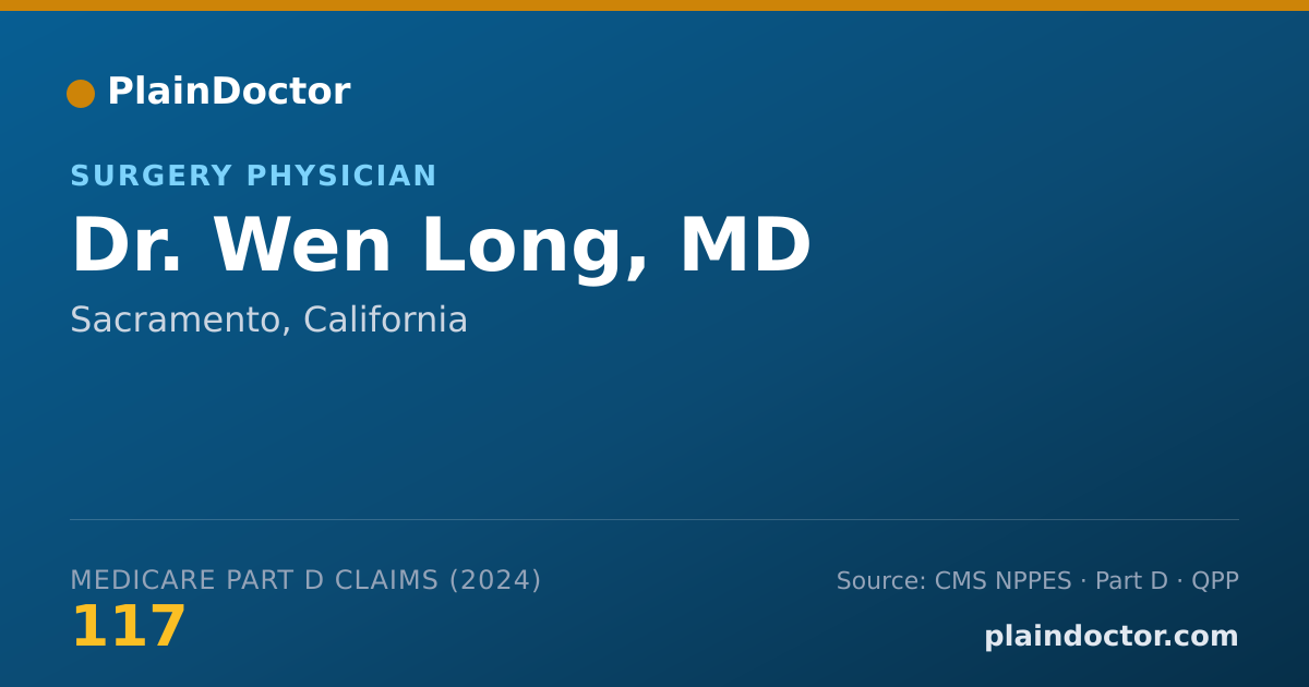 Shareable card for Wen Long, MD - Surgery Physician, Sacramento, CA