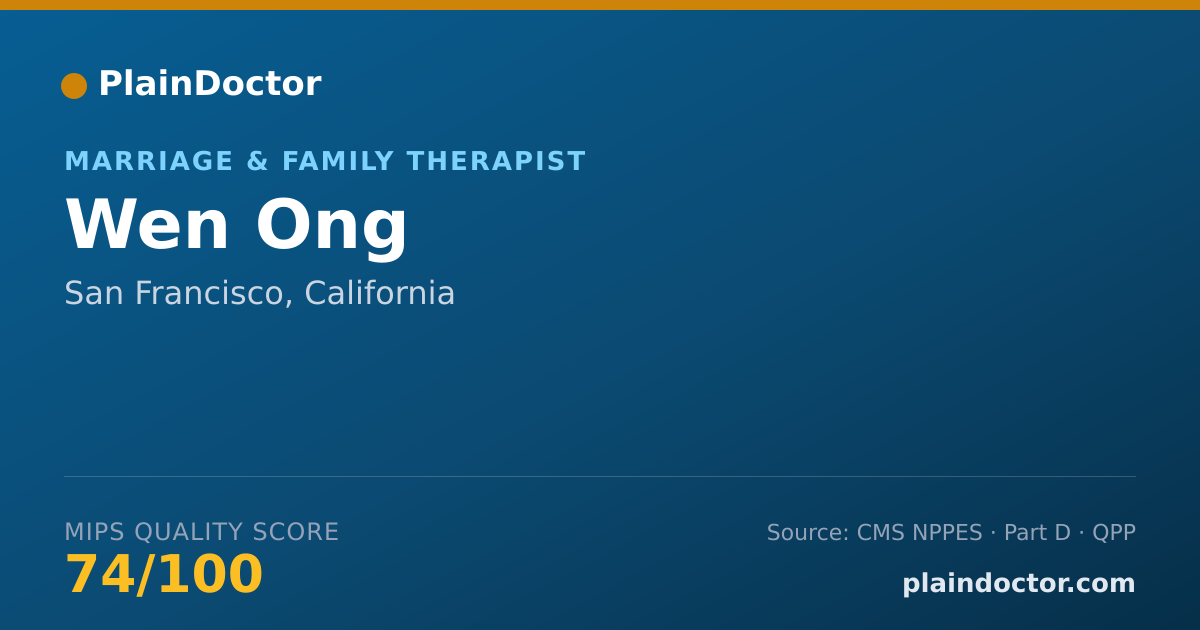 Shareable card for Wen Ong - Marriage & Family Therapist, San Francisco, CA