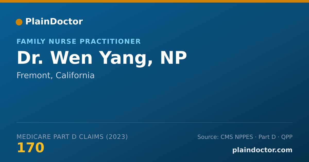 Shareable card for Wen Yang, NP - Family Nurse Practitioner, Fremont, CA