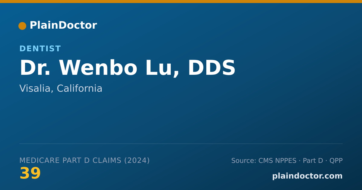 Shareable card for Wenbo Lu, DDS - Dentist, Visalia, CA