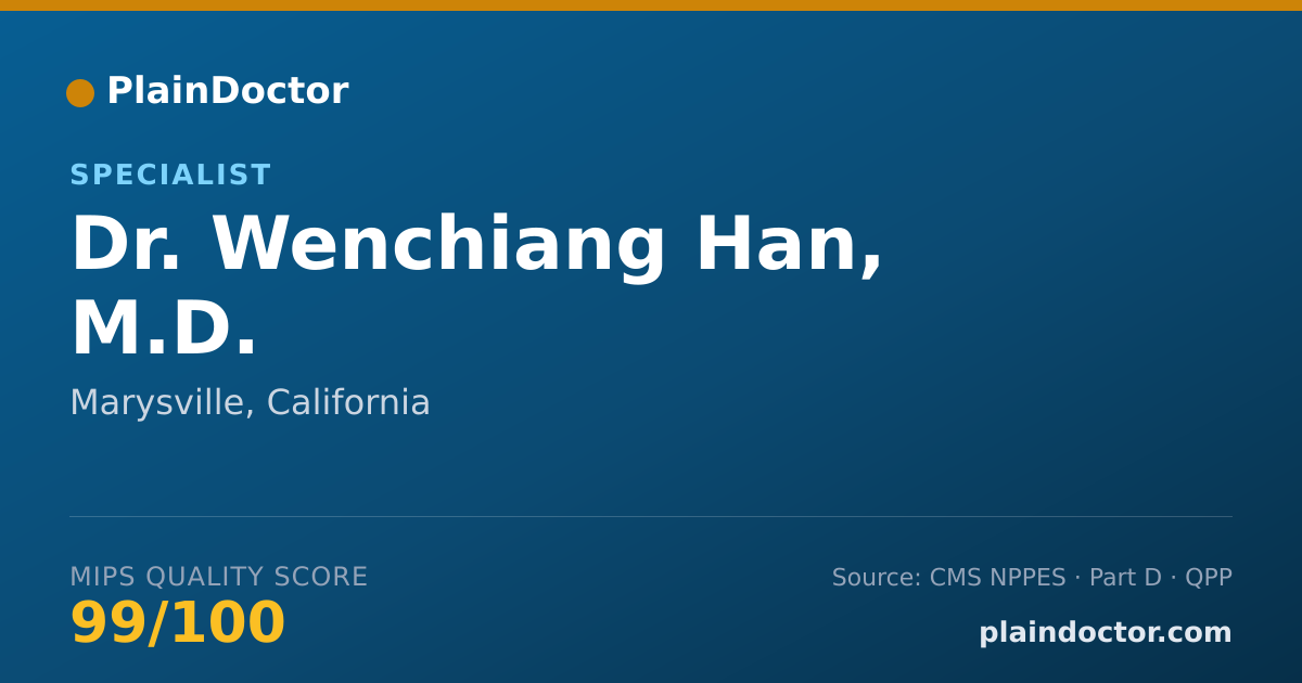 Shareable card for Wenchiang Han, M.D. - Specialist, Marysville, CA
