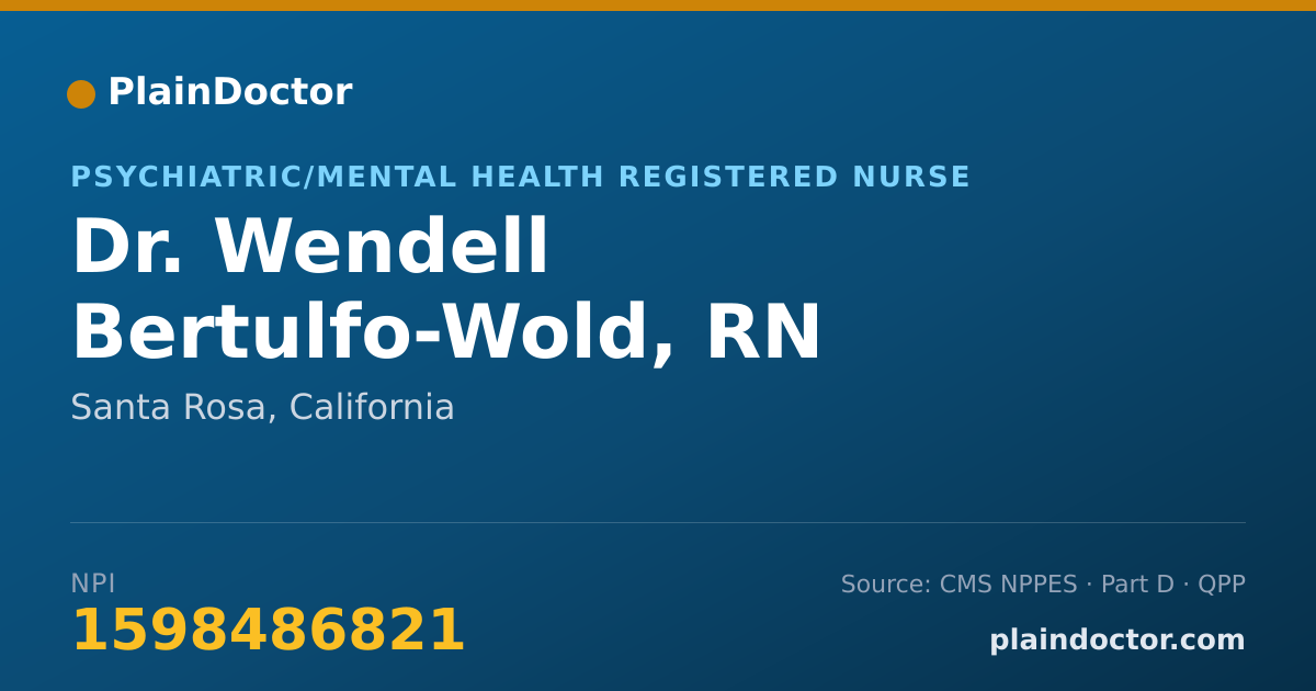 Shareable card for Wendell Bertulfo-Wold, RN - Psychiatric/Mental Health Registered Nurse, Santa Rosa, CA